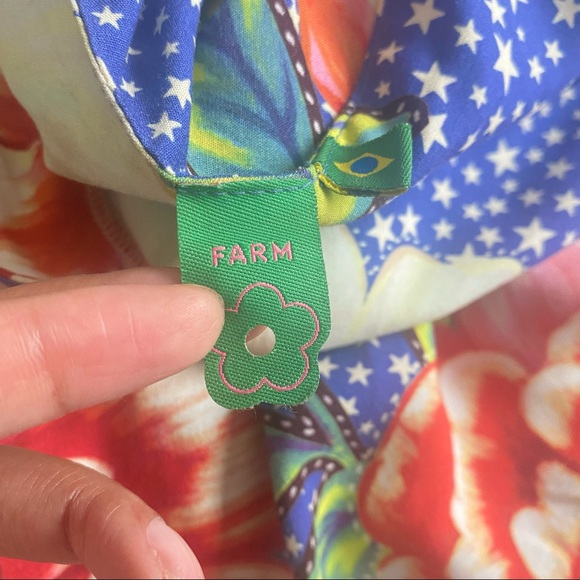 Farm Rio Blue White Star Floral Mini Dress Sz PP - Picture 5 of 7